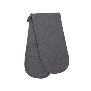 Revana Chambray Black Double Oven Glove
