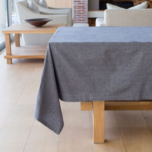 Revana Chambray Black Tablecloth