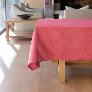 Revana Chambray Red Tablecloth