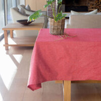Revana Chambray Red Tablecloth - Image 3