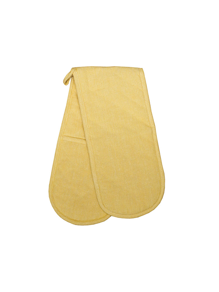Revana Chambray Yellow Double Oven Glove