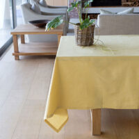 Revana Chambray Yellow Tablecloth - Image 3