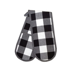 Revana Check Black Double Oven Glove