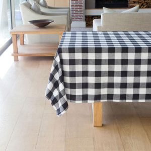 Revana Check Black Tablecloth
