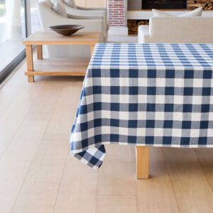 Revana Check Navy Tablecloth