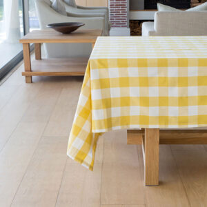 Revana Check Yellow Tablecloth