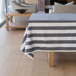 Revana Stripe Black Tablecloth