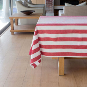 Revana Stripe Red Tablecloth