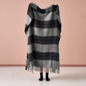 Wool Grey/Black Throw
