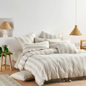 Vintage Stripe Natural Duvet Cover Set
