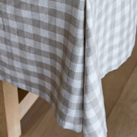 Oxford Check Beige Tablelinen - Image 3