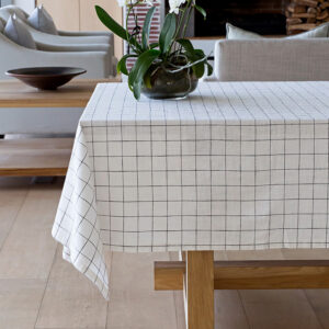 Oxford Grid Cream Tablelinen