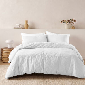 Rhea White Duvet Cover Set
